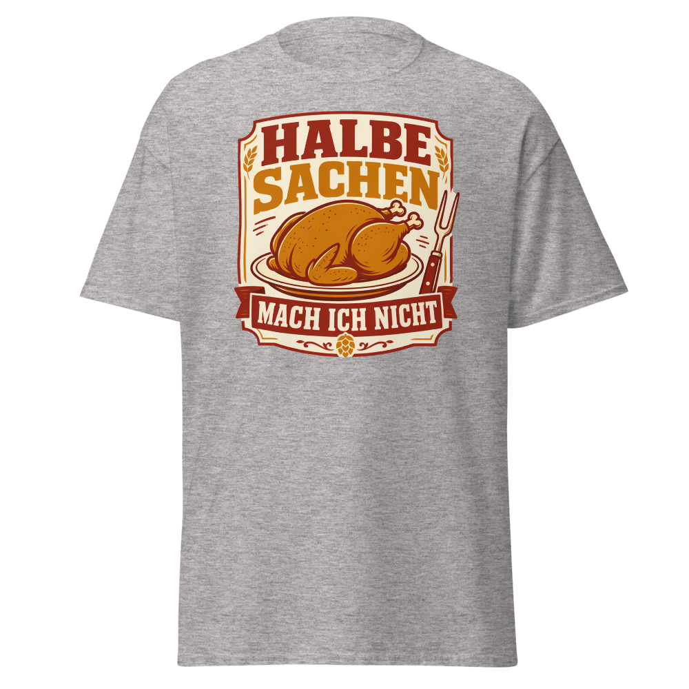 Retro Oktoberfest T-Shirt | Halbe Sachen German Roast Chicken Tee - Image 13