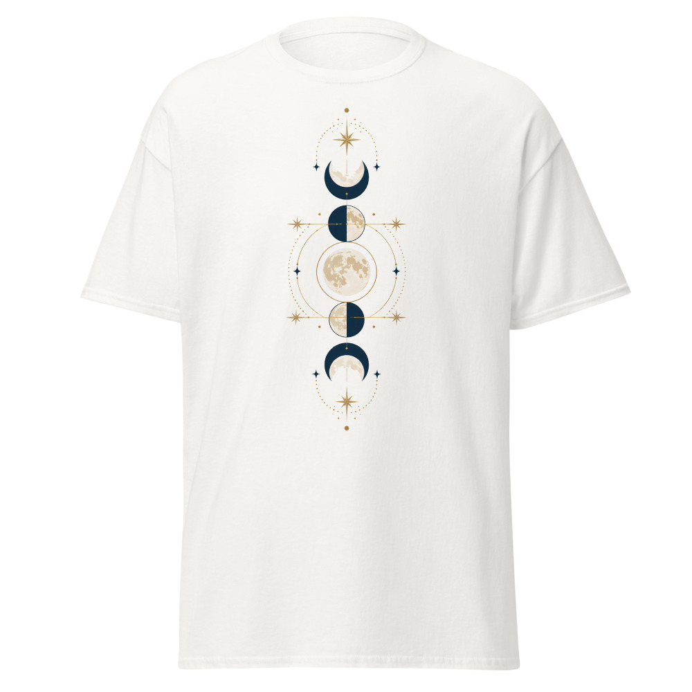 Celestial Moon Phases T-Shirt | Retro Lunar Alignment Diagram Tee - Image 3