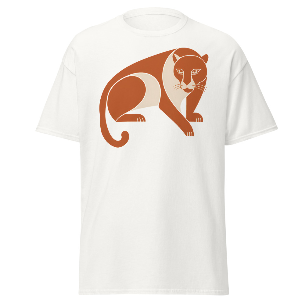 Mid-Century Panther T-Shirt | Retro Minimalist Big Cat Silhouette Tee - Image 3