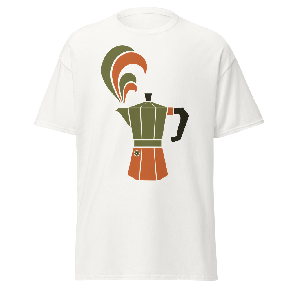 Retro Moka Pot T-Shirt | Italian Espresso Icon Vintage Coffee Tee - Image 3