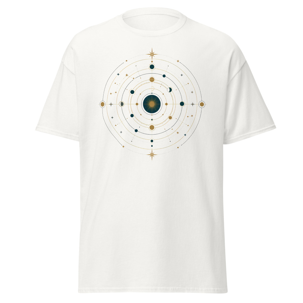 Celestial Astrolabe T-Shirt | Retro Constellation Orbit Diagram Tee - Image 3
