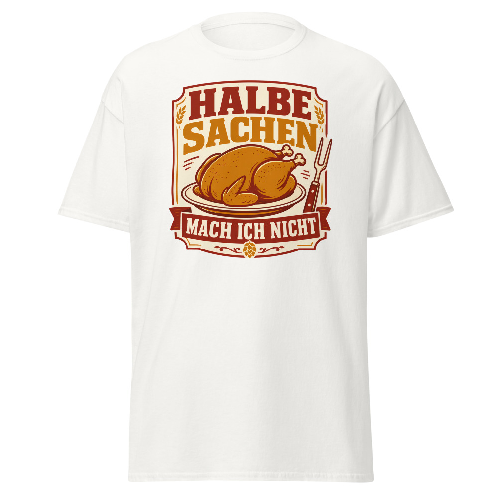 Retro Oktoberfest T-Shirt | Halbe Sachen German Roast Chicken Tee - Image 2