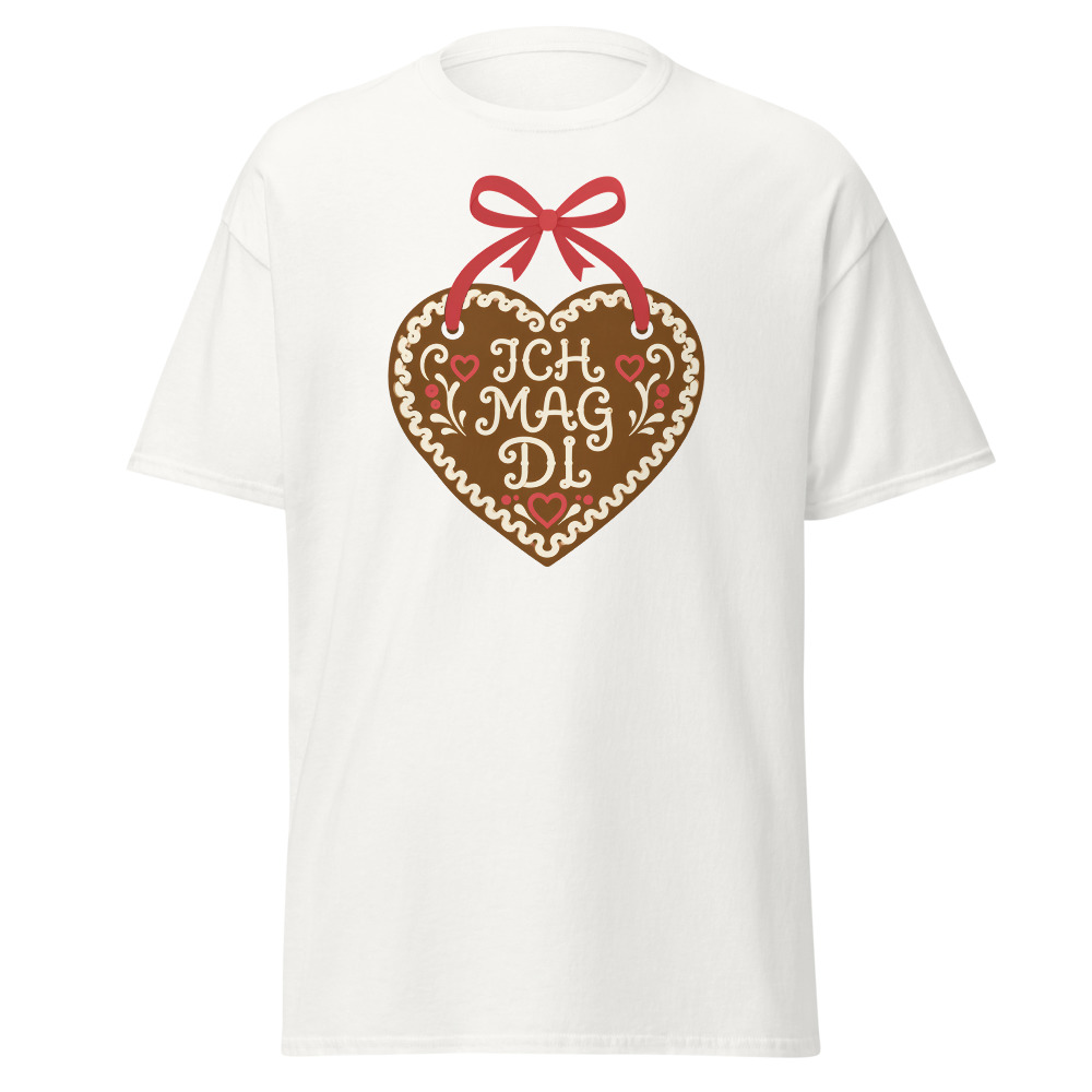 Retro Oktoberfest T-Shirt | Ich Mag Di Gingerbread Heart Folk Tee - Image 2