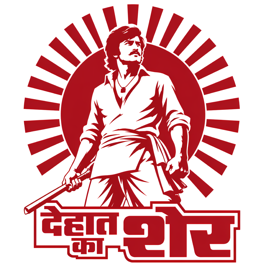 Retro Village Lion T-Shirt | Vintage Bollywood Rural Power Tee