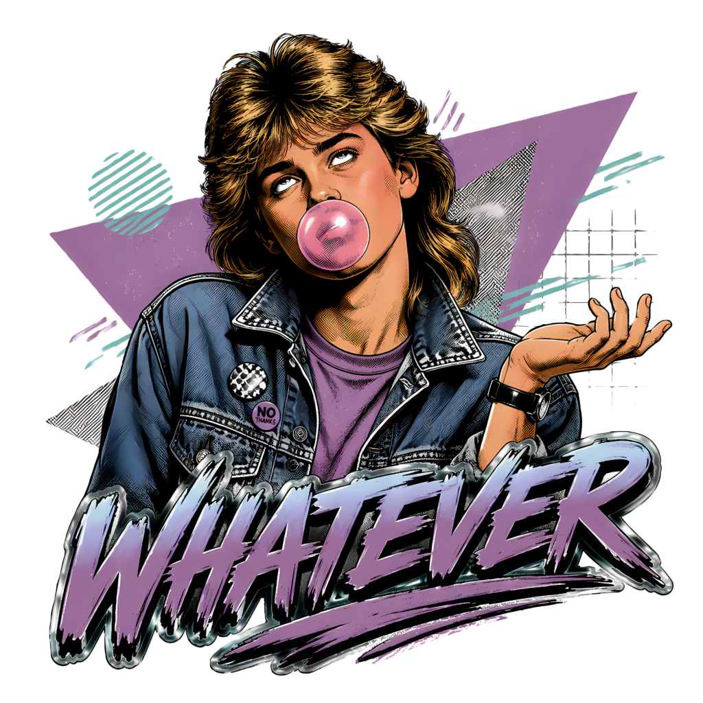 Funny 80s Teen T-Shirt | Whatever Retro 80s Slang Deadpan Tee