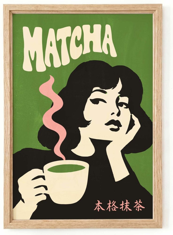 Matcha Tea Woman Wall Art