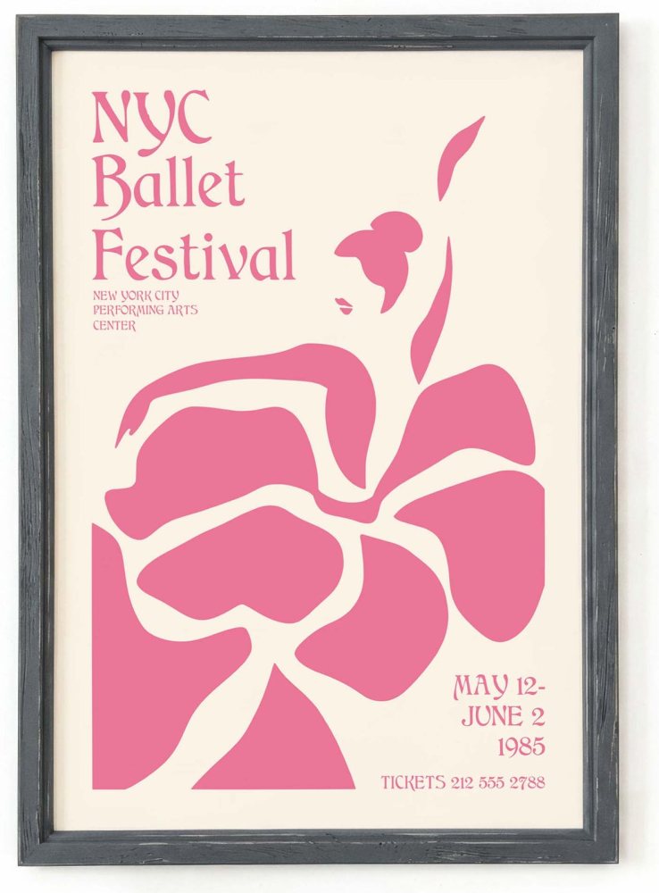 Pink Ballet Dancer NYC Poster