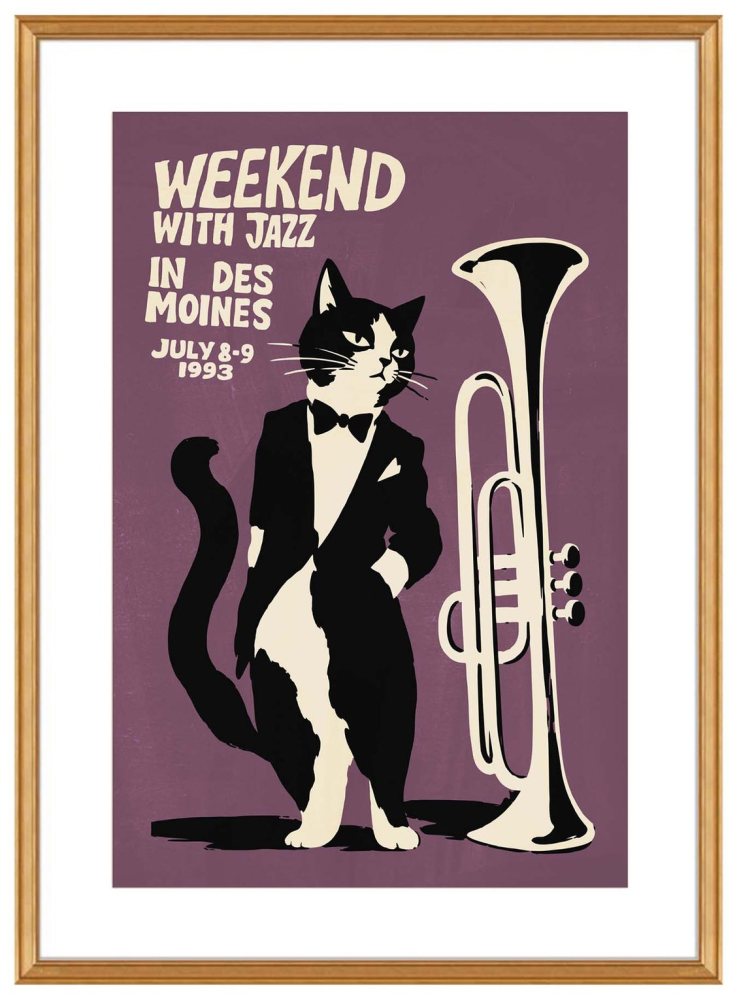 Des Moines Jazz Cat Print