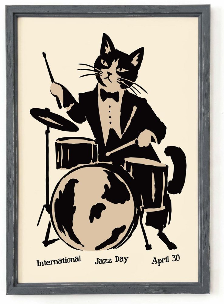 International Jazz Day Cat Print