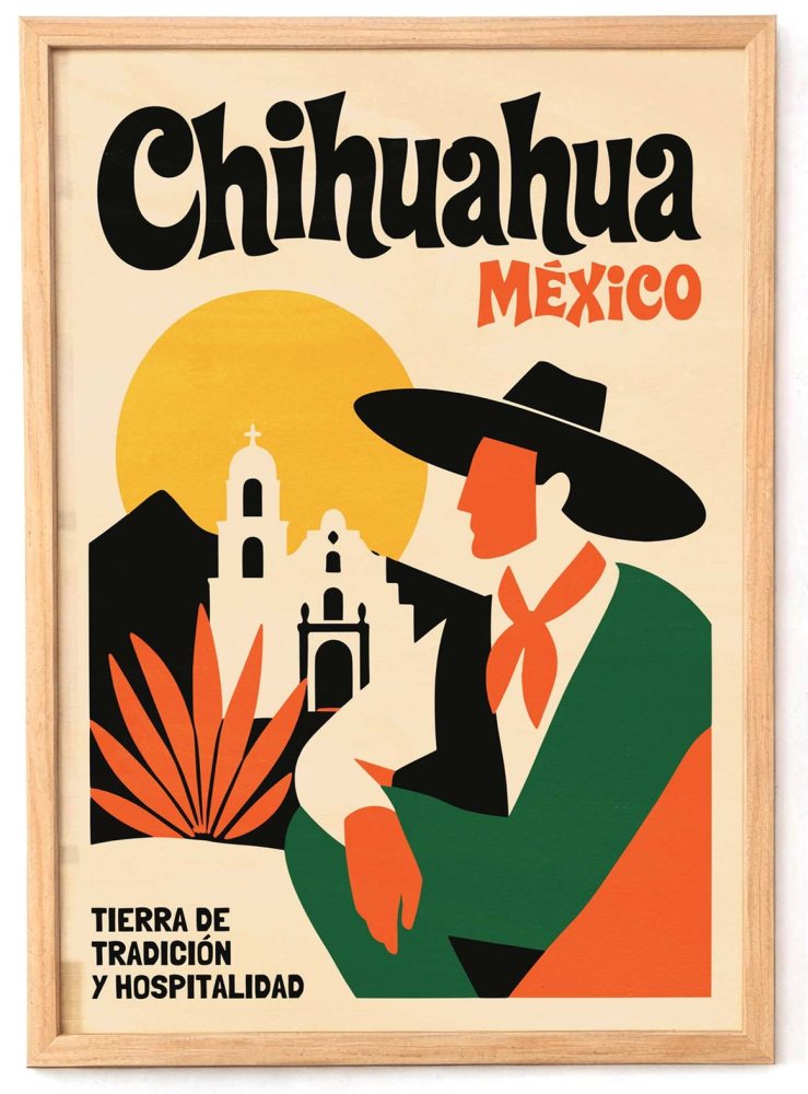 Chihuahua Mexico Cowboy Print
