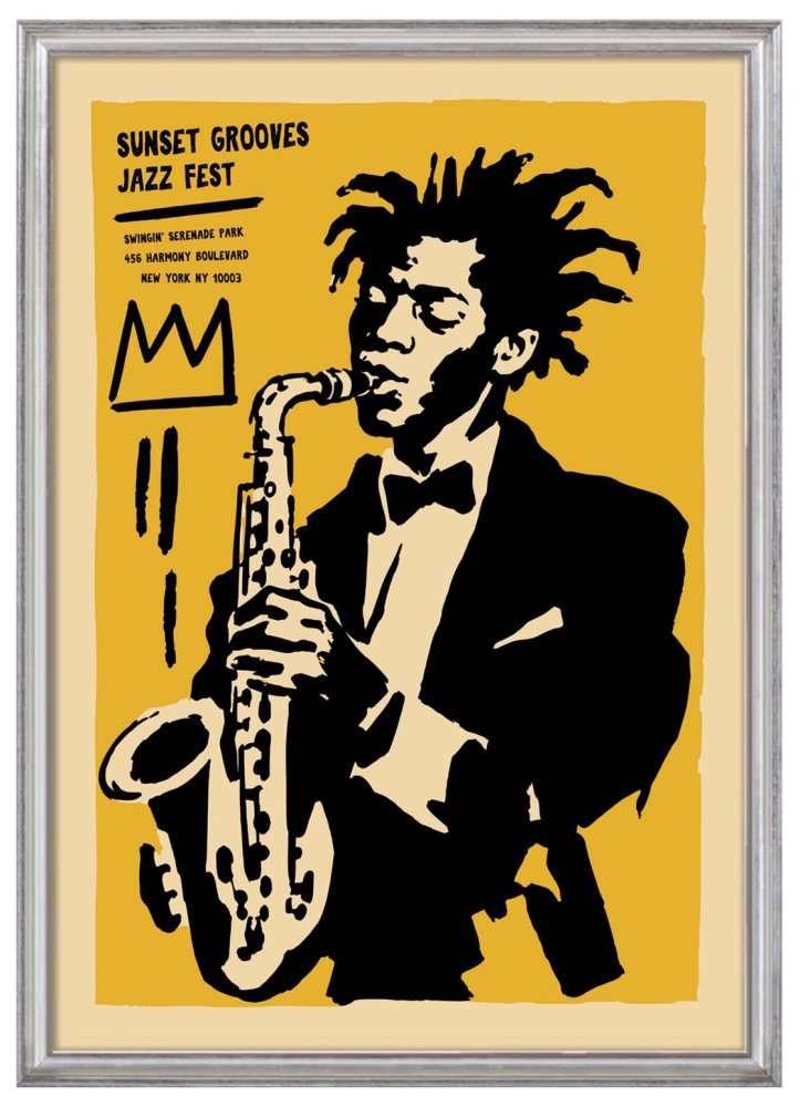 Sunset Grooves Jazz Saxophone Poster