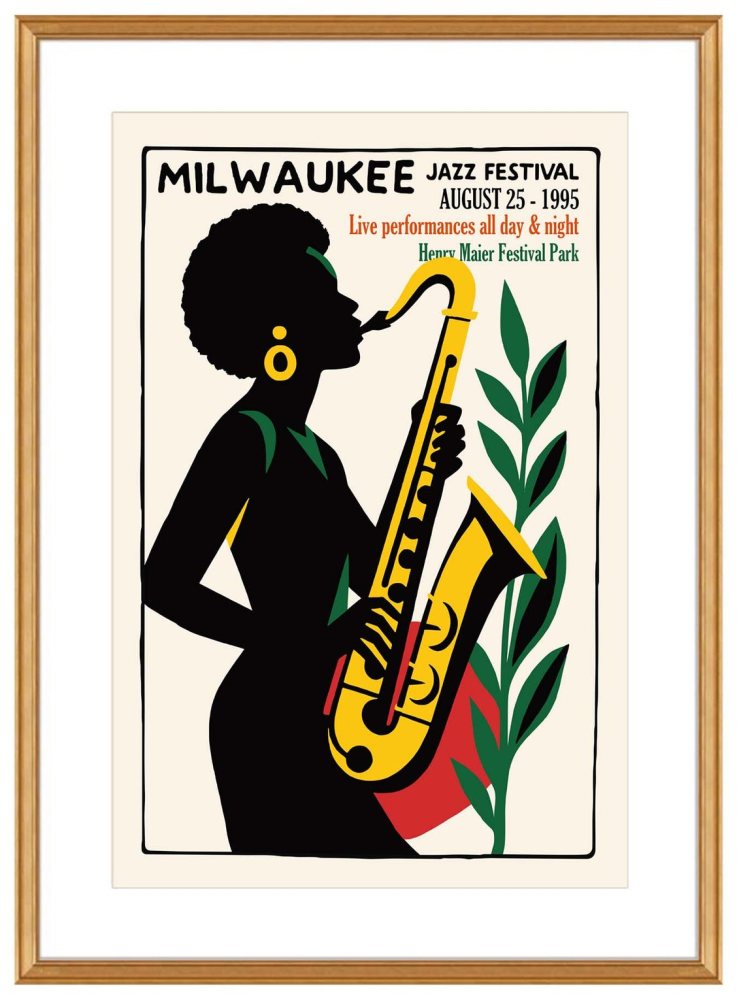 Milwaukee Jazz Saxophone Poster