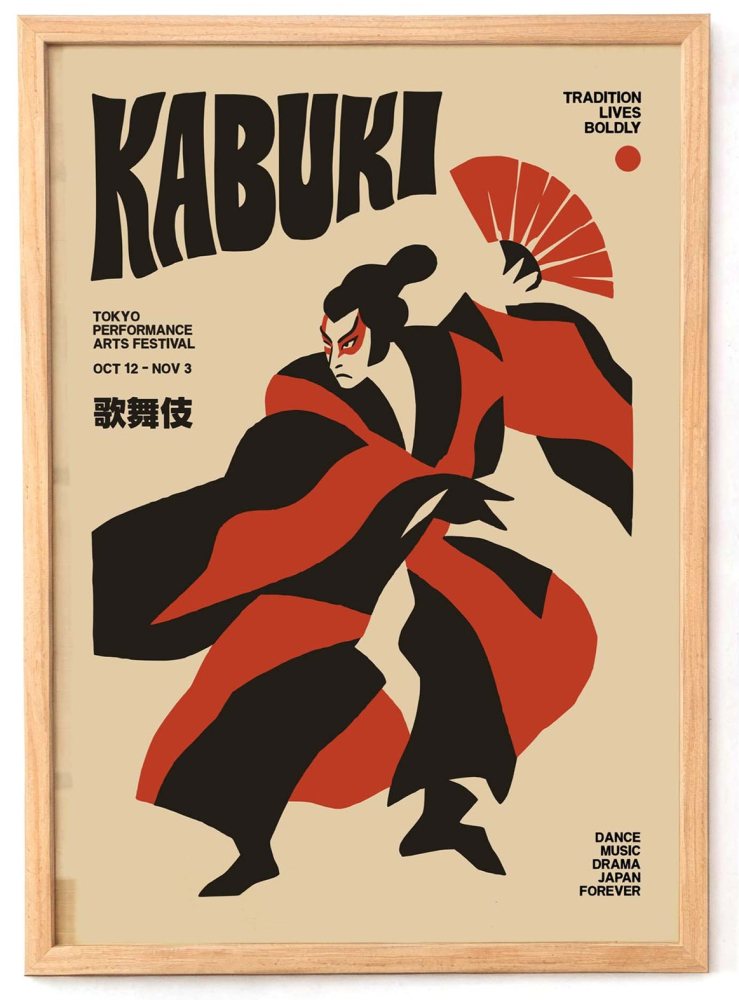 Kabuki Japanese Theater Poster