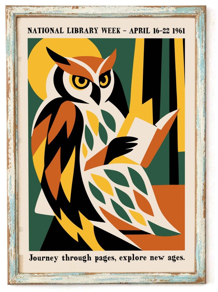 National Library Week Owl Poster