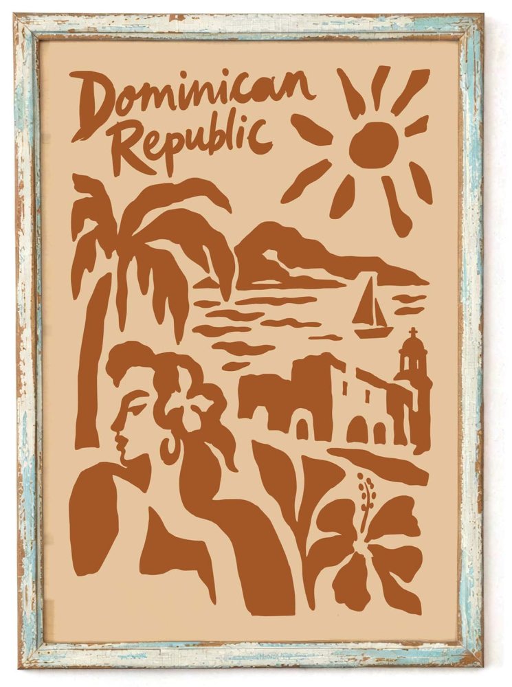 Dominican Republic Tropical Travel Poster