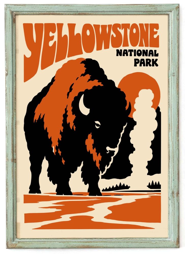 Yellowstone Bison National Park Poster