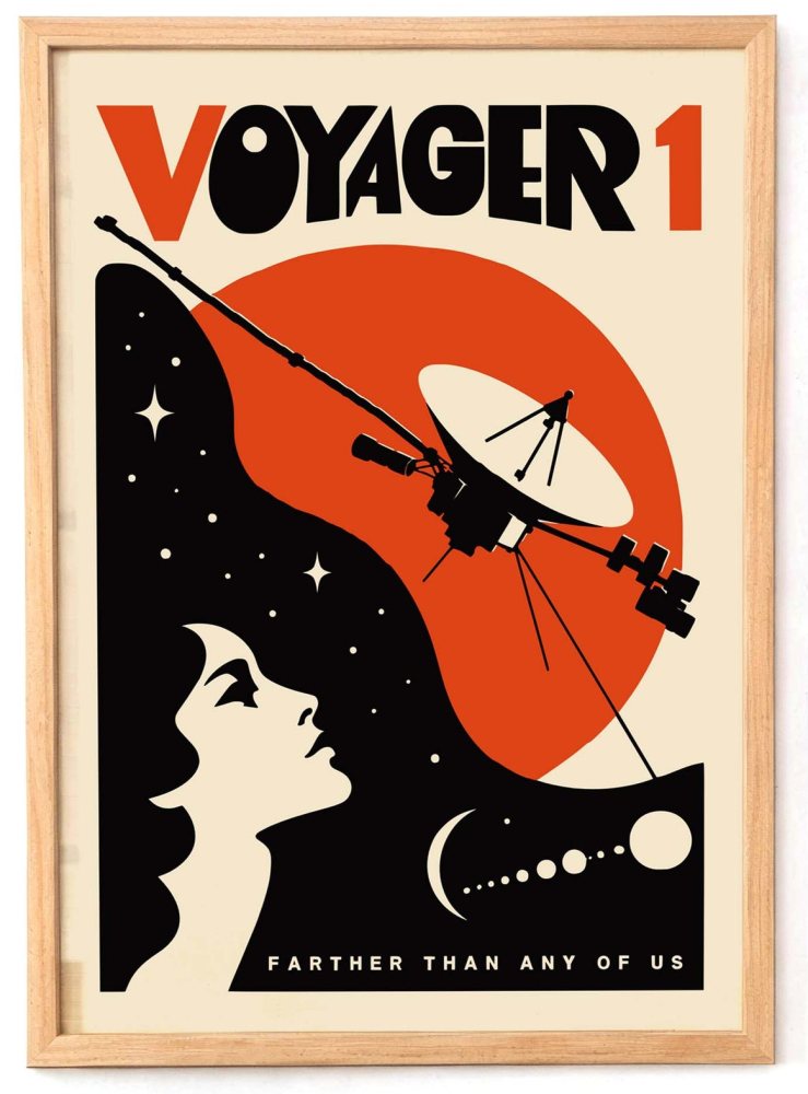 Voyager 1 Space Exploration Poster