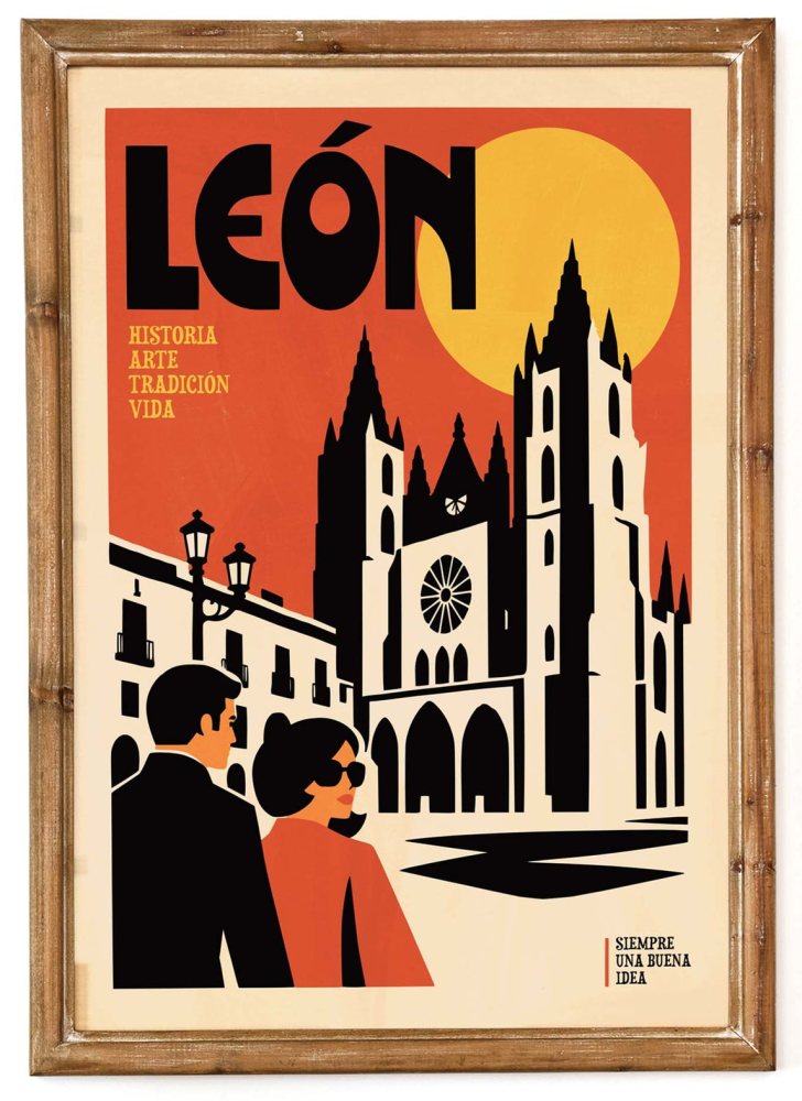 León Spain Cathedral Travel Poster