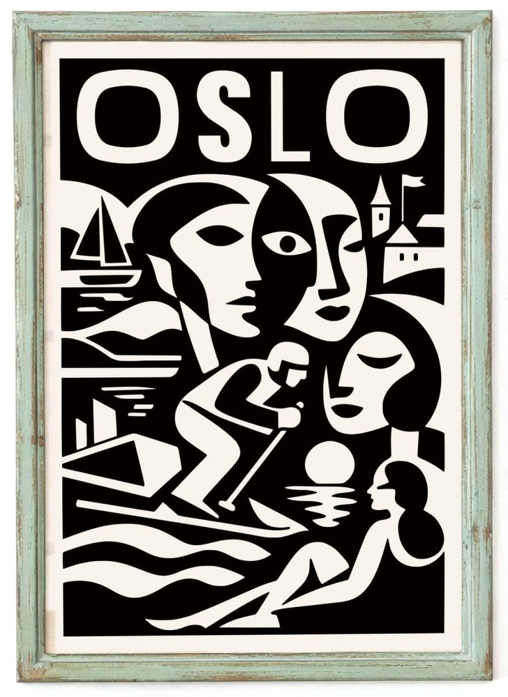 Oslo Scandinavian Travel Poster