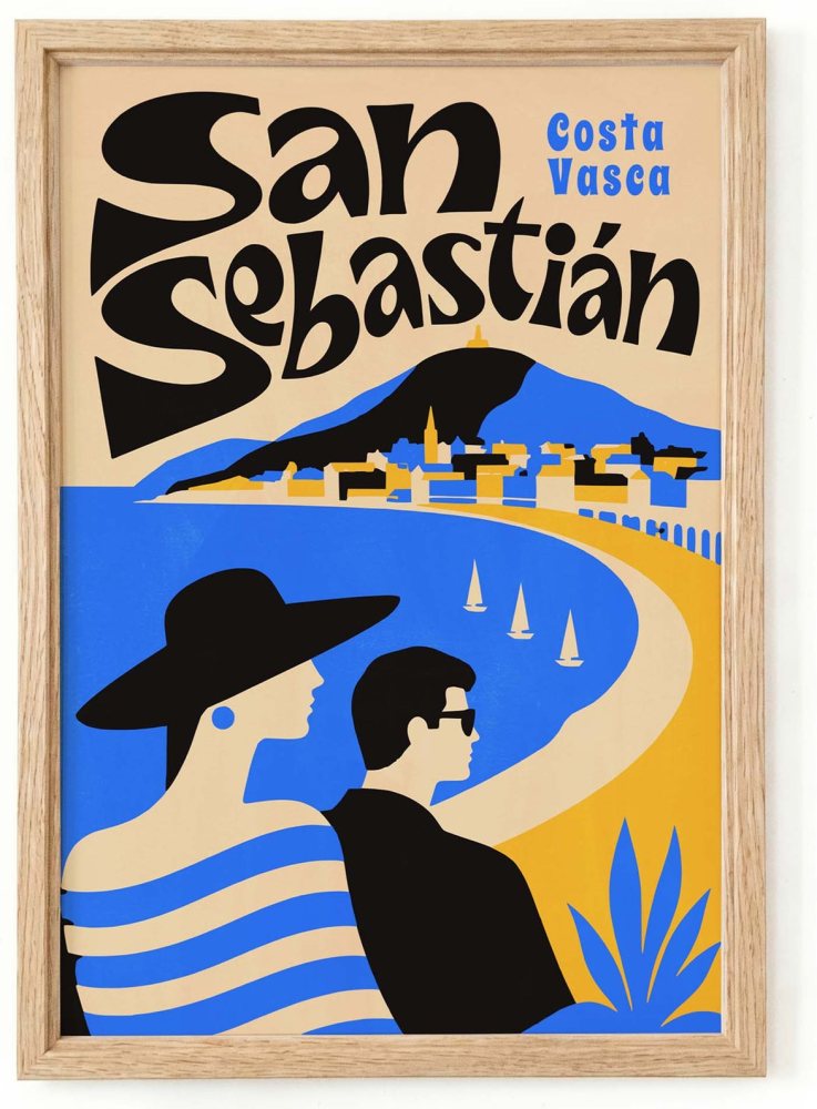 San Sebastian Spain Travel Poster