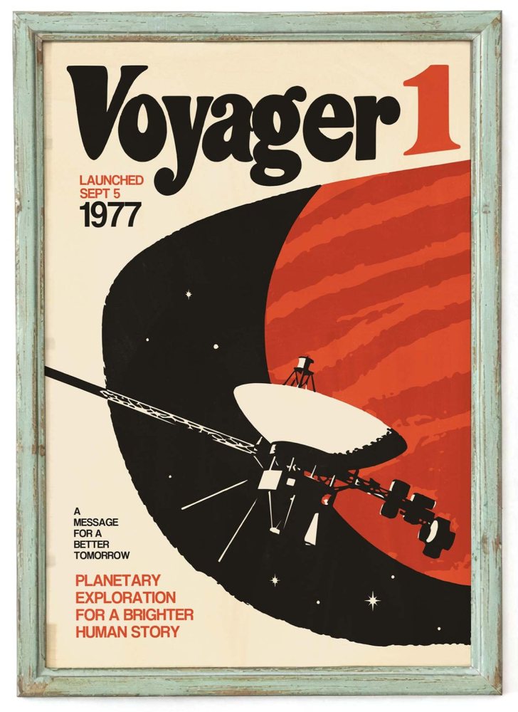 Voyager 1 Space Exploration Poster