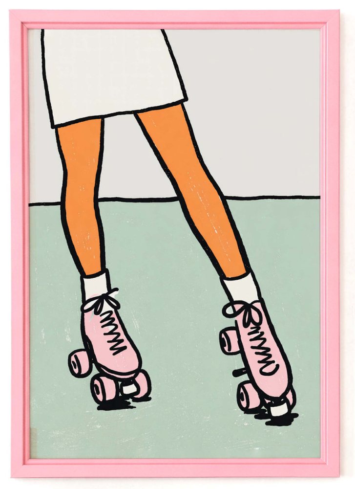 Vintage Roller Skating Poster