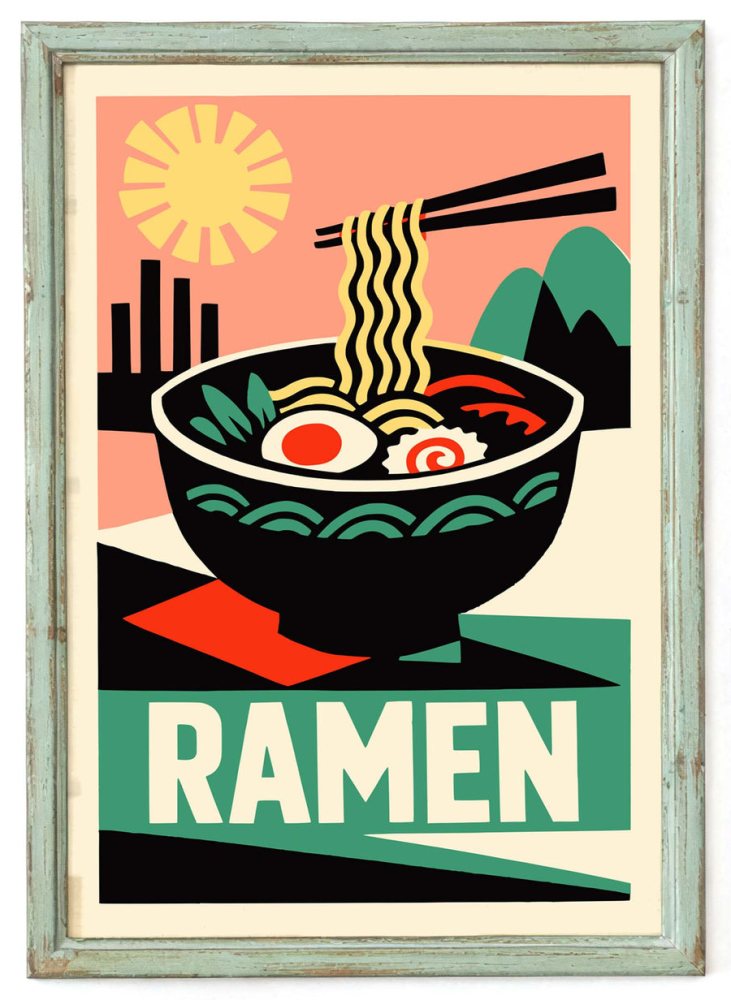 Japanese Ramen Illustration Poster