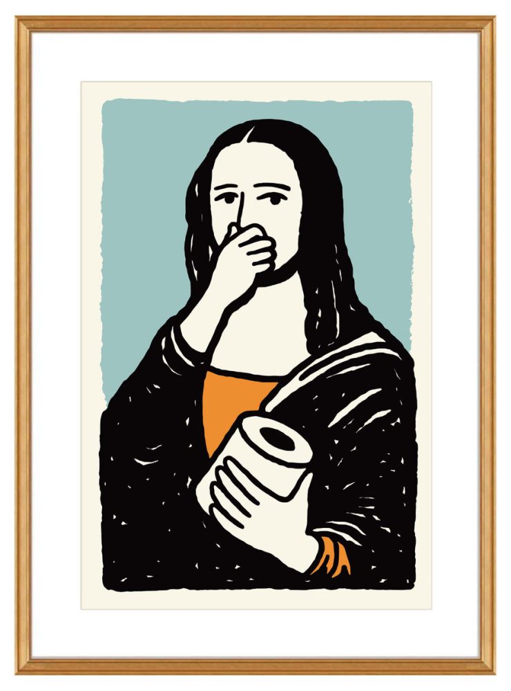 Funny Mona Lisa Toilet Paper Poster Wall Art