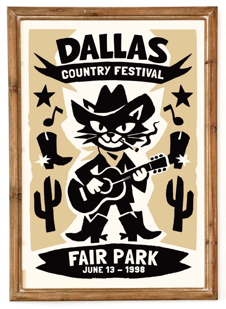 Dallas Country Outlaw Cat Poster 1998