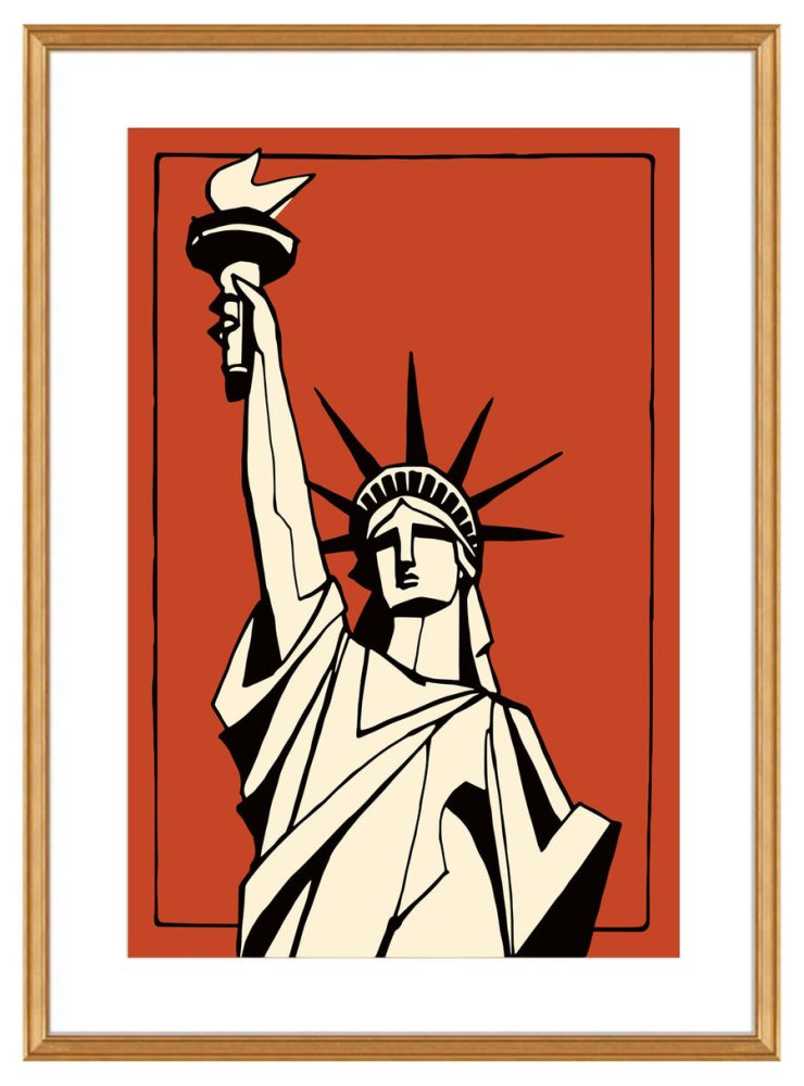 Statue of Liberty Vintage Travel Poster