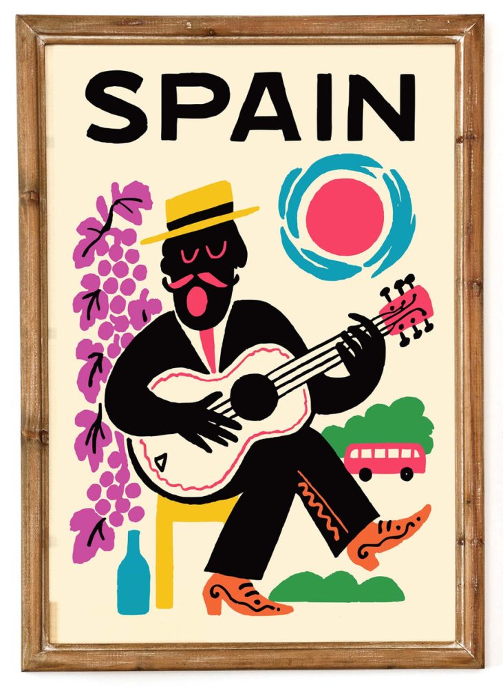 Spain Guitar Music Poster