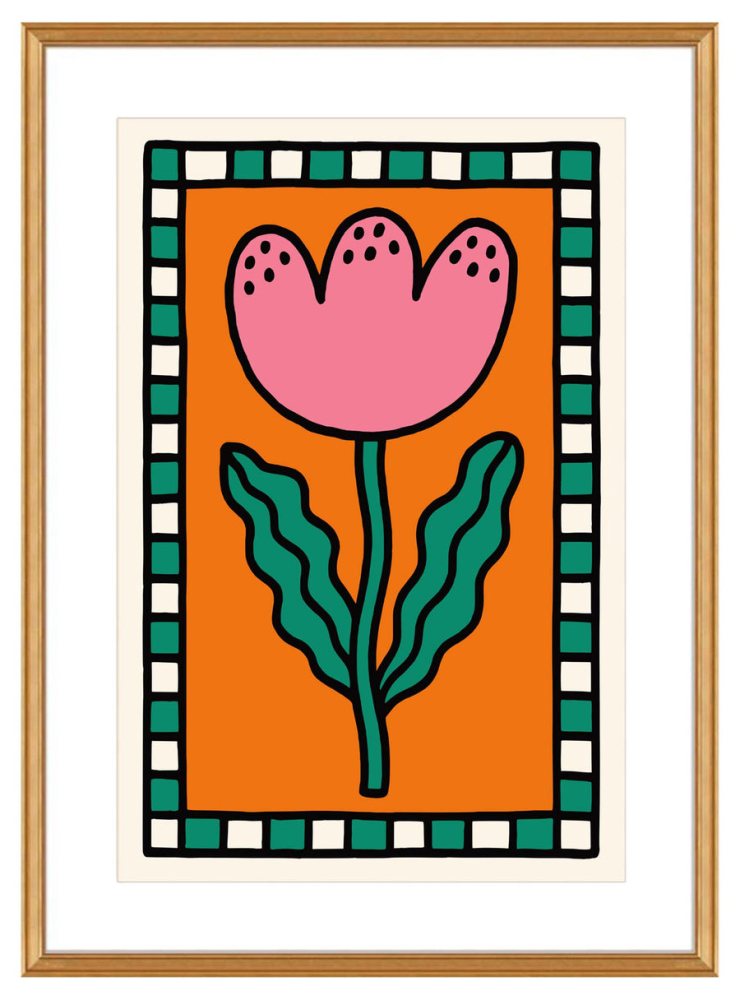 Modern Folk Tulip Poster Wall Art