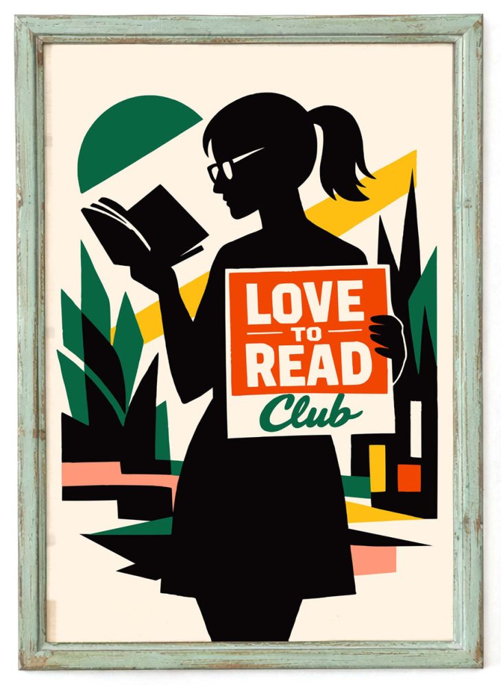 Love To Read Club Poster Wall Art