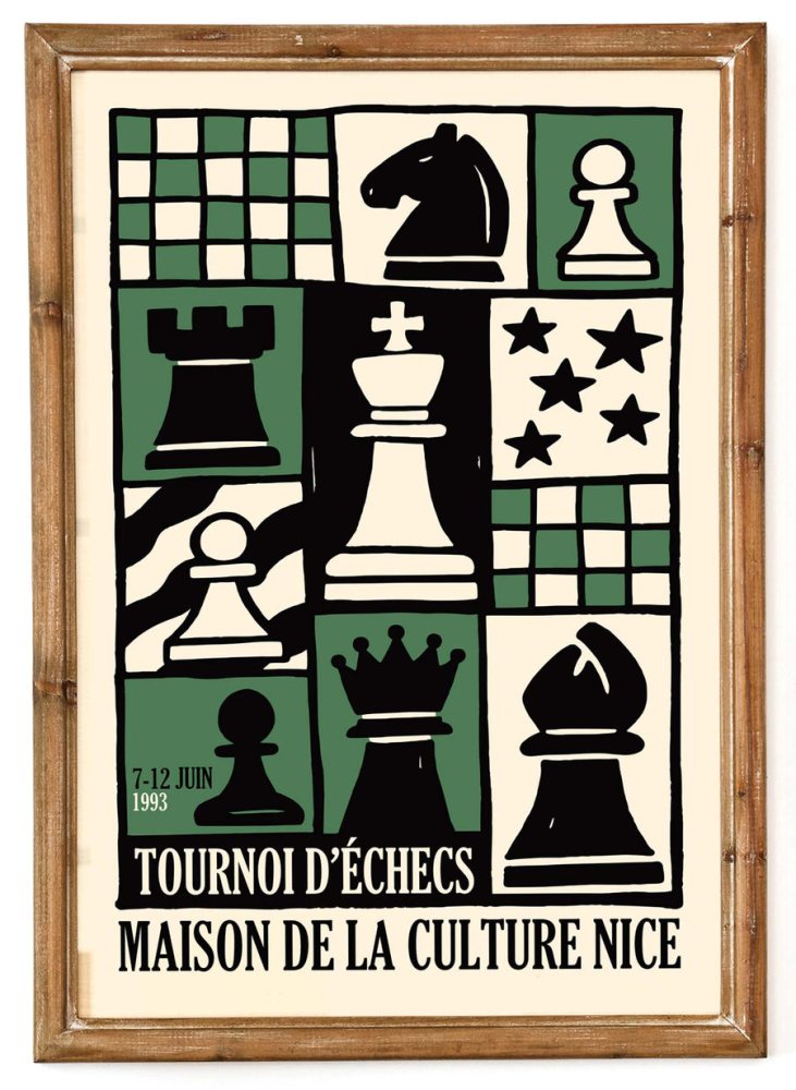 Green Chess Tournament Vintage Poster