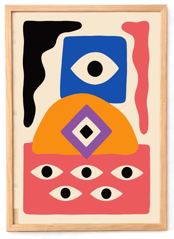 Abstract Eyes Modern Wall Art Poster