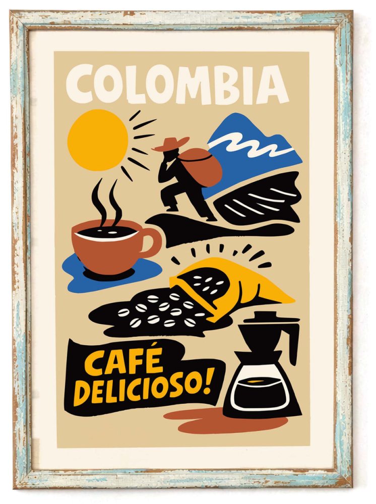 Colombia Coffee Travel Poster Print