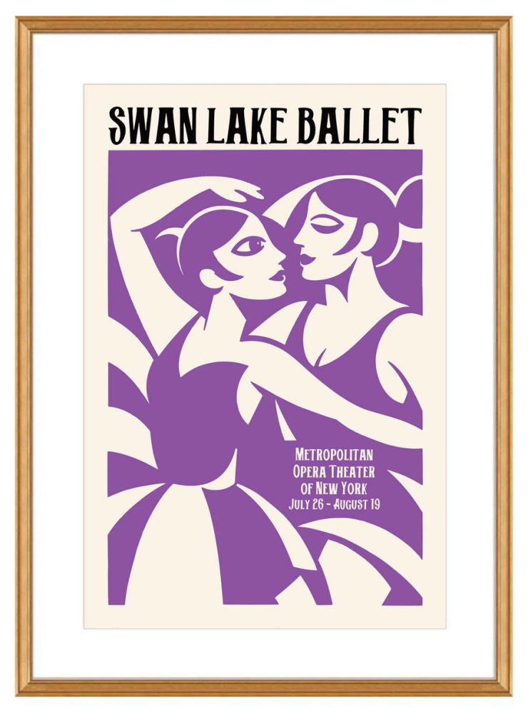 Swan Lake Ballet Purple Poster Art Print