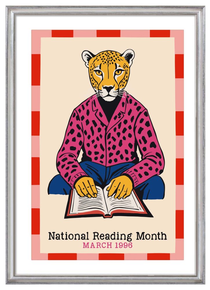 Leopard Reading Poster