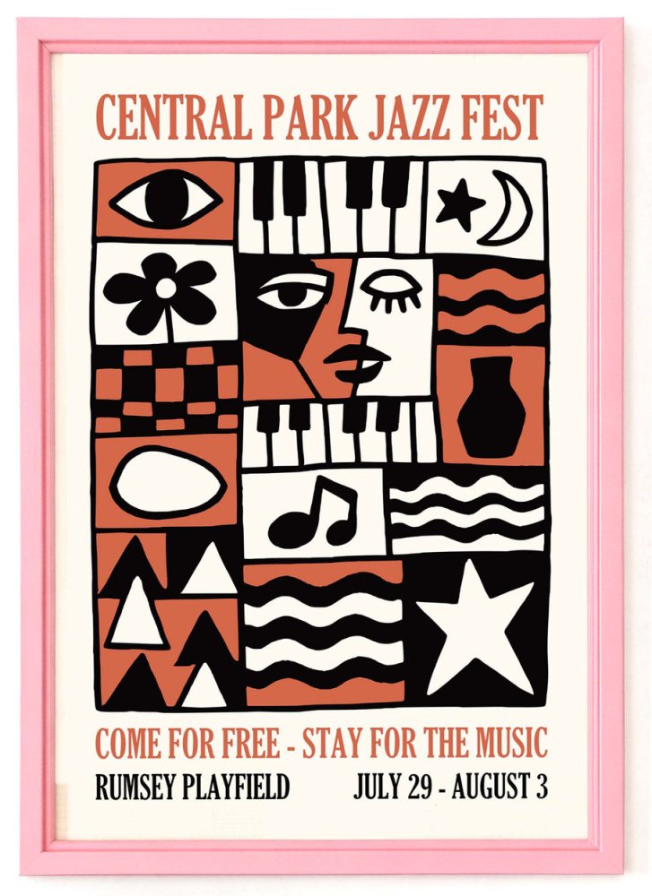 Central Park Jazz Poster Modern