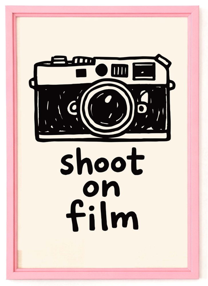 Shoot On Film Vintage Camera Poster Art Print