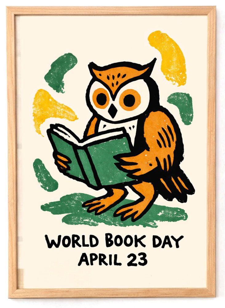 World Book Day Owl Poster Wall Art