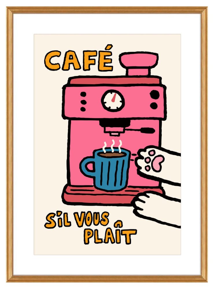 Cute Café Machine Poster