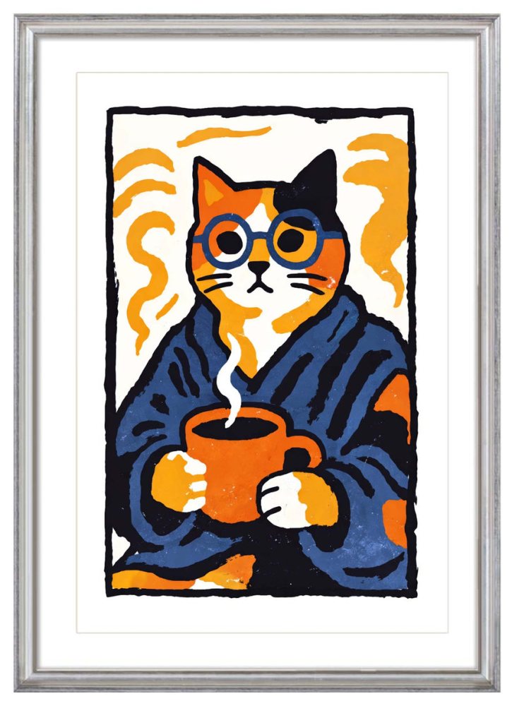 Cozy Coffee Cat Print