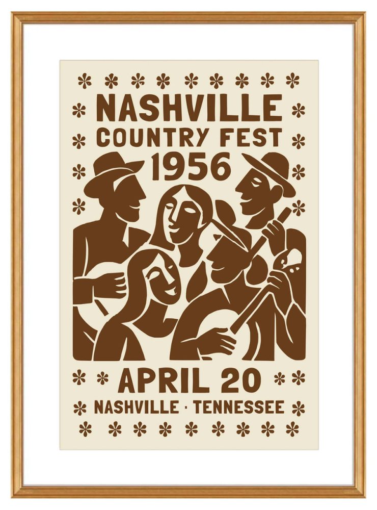 Nashville Country Fest 1956 Poster Print