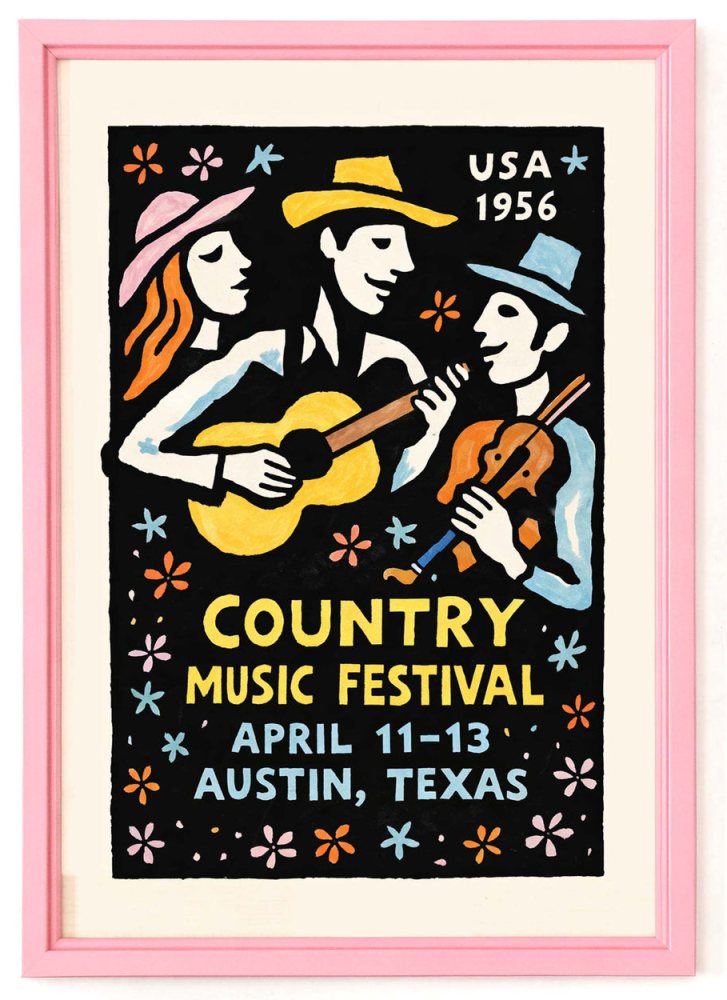 Country Music Festival Poster Print