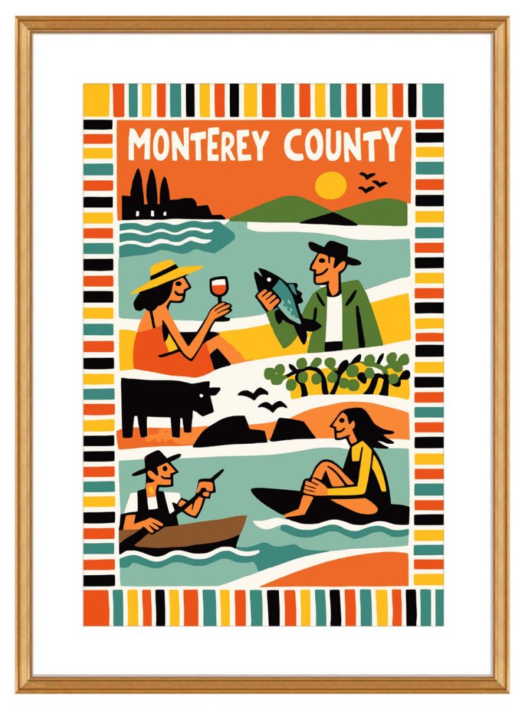 Monterey County Travel Poster Print