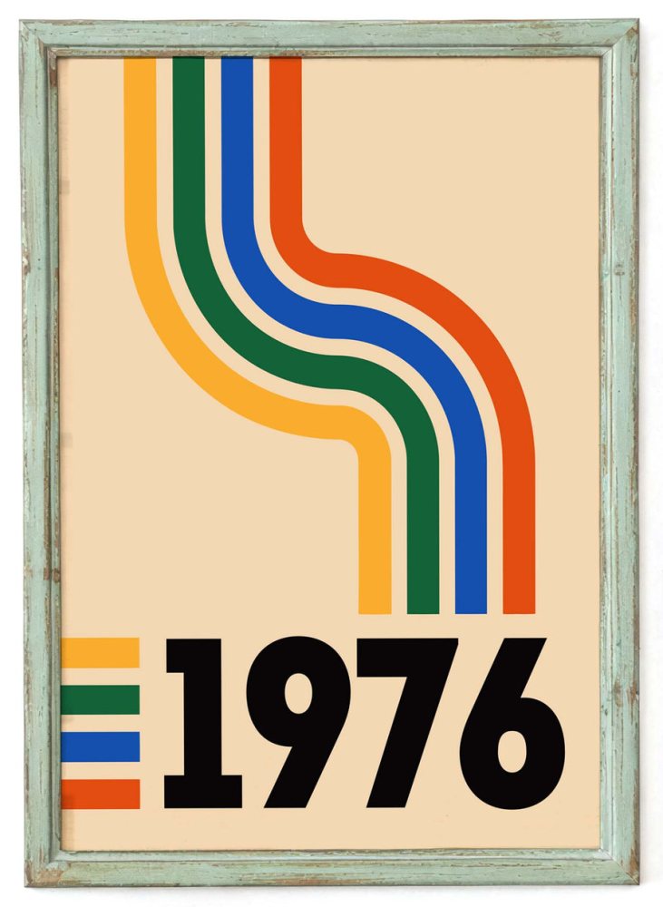 1976 Retro Stripe Poster