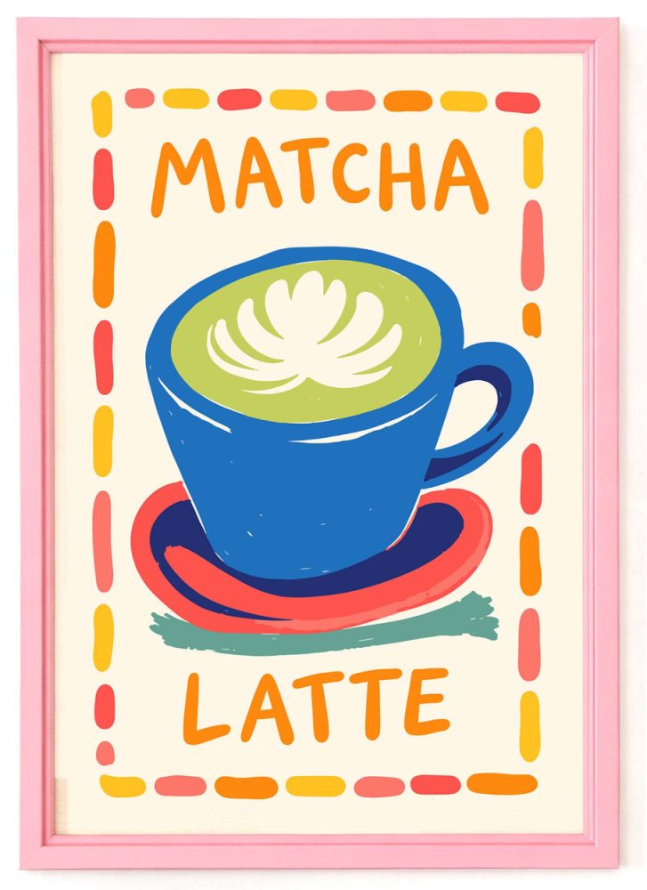 Matcha Latte Drink Wall Print