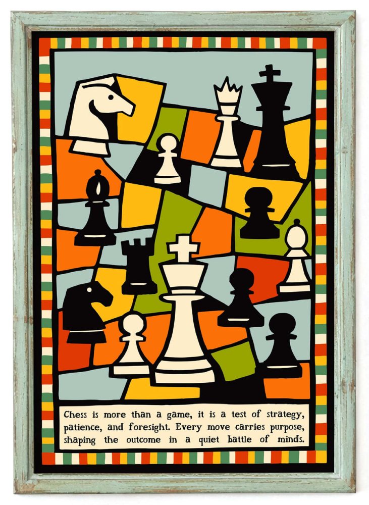 Chess Pieces Strategy Game Print