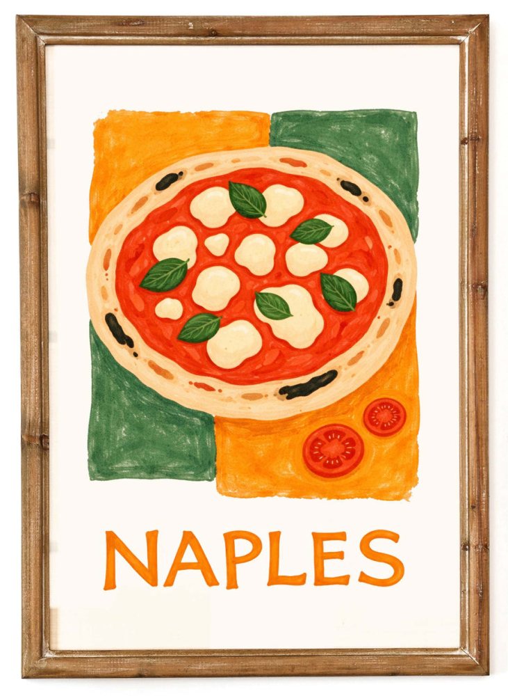 Naples Pizza Italian Food Poster
